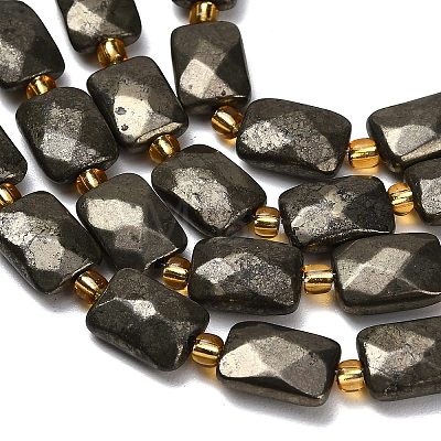 Natural Gold Pyrite/Golden Pyrite Beads Strands G-F833-D01-01-1