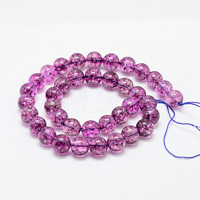 Dyed Round Natural Crackle Quartz Beads Strands G-K084-4mm-01A-1