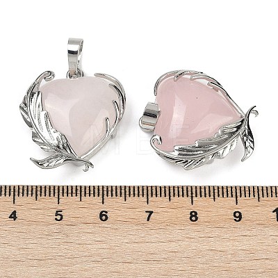 Natural Rose Quartz Pendants G-Q025-01P-01-1