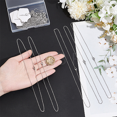 304 Stainless Steel Cable Chain Necklaces NJEW-UN0001-45P-1