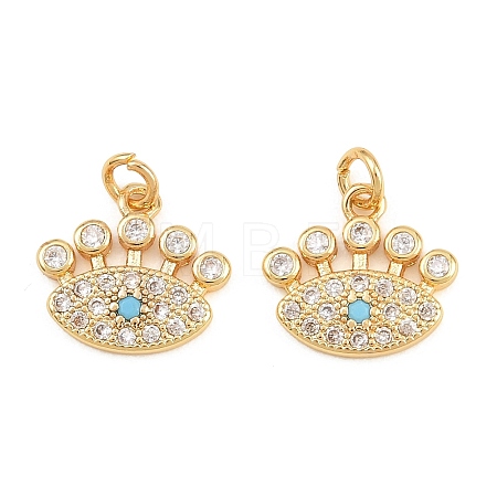 Brass Micro Pave Cubic Zirconia Charms KK-Q085-05A-G-1