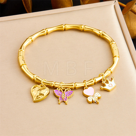 304 Stainless Steel Charm Bangles WG8D240-02-1