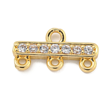 Rack Plating Brass Micro Pave Clear Cubic Zirconia Rectangle Chandelier Component Links KKB-L215-037LG-1