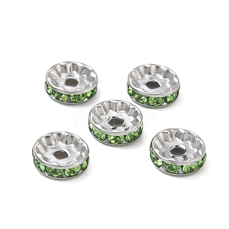 304 Stainless Steel Rhinestone Spacer Beads RB-CBA18B7-01P-17-1
