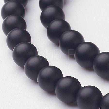Natural Black Agate Beads Strands G-D543-4mm-1