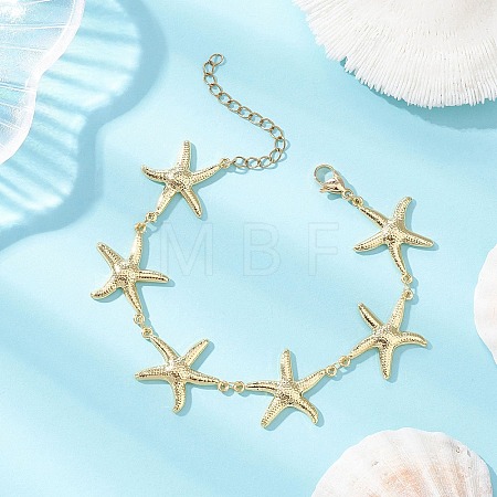 304 Stainless Steel Starfish Link Bracelets BJEW-JB13339-1
