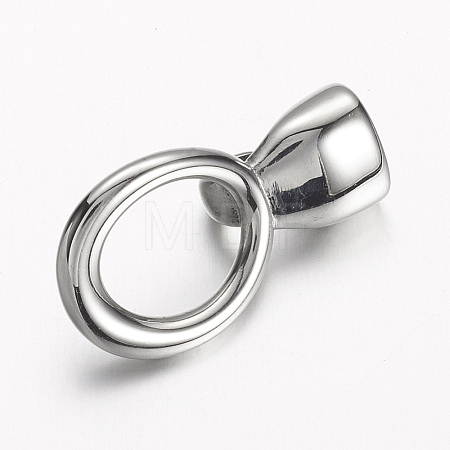 Non-Tarnish 304 Stainless Steel Hook Clasps STAS-E133-092P-1