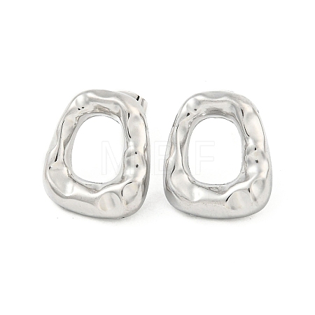 Non-Tarnish Trapezoid 304 Stainless Steel Ear Studs EJEW-L290-006P-1