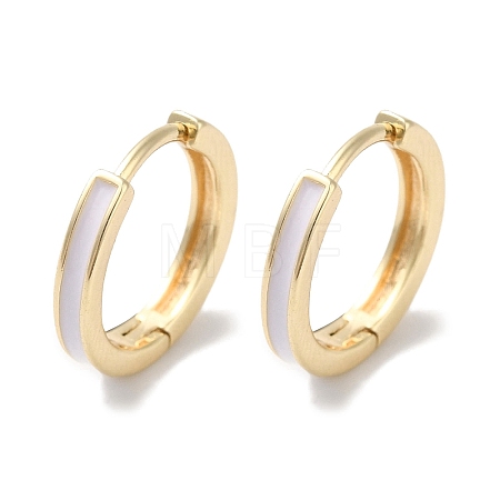 Ring Brass With Enamel Hoop Earrings for Women EJEW-U008-08G-1