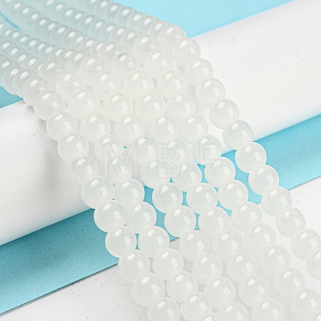 Baking Paint Imitation Jade Glass Round Bead Strands LS-DGLA-Q021-6mm-01-1