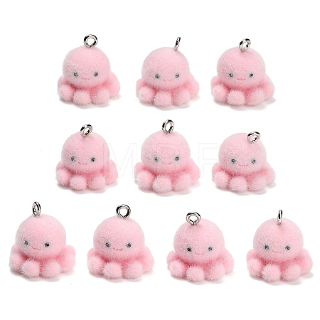 Flocking Opaque Resin Pendants CRES-B039-07-1