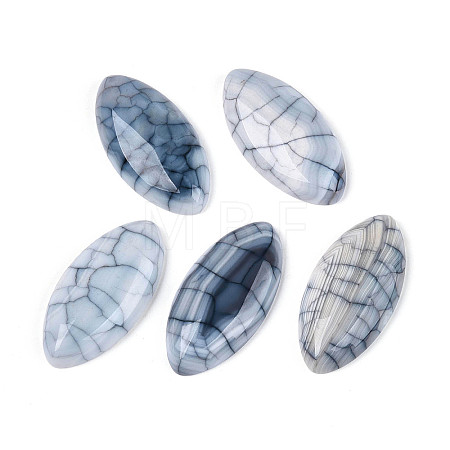 Dyed Natural Crackle Agate Cabochons G-T144-78B-1