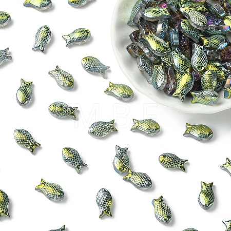 100Pcs Electroplate Transparent Glass Beads EGLA-YW0005-28D-1