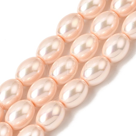 Electroplated Shell Pearl Beads Strands BSHE-B008-07B-1