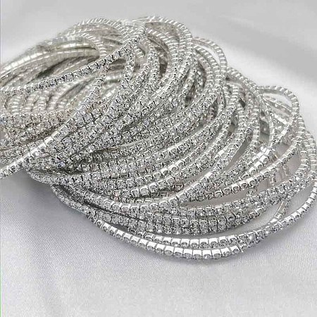 Brass Rhinestone Tennis Bracelets WG6EB7A-18-1