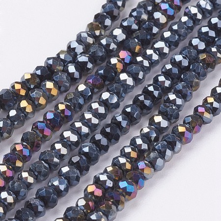 Electroplate Glass Beads Strands EGLA-R048-2mm-02-1