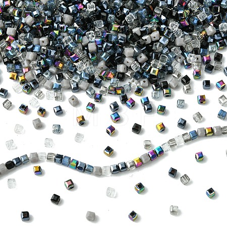 500Pcs Cube Glass Beads GLAA-YWC0005-01B-1