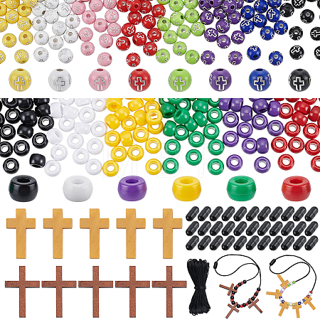 DIY Cross Pendant Necklace Kits DIY-OC0016-08-1