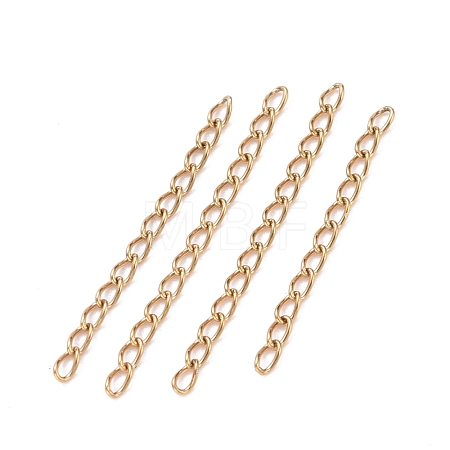 Ion Plating(IP) 304 Stainless Steel Curb Chains Extender STAS-WH0032-02A-G-1