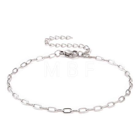 Non-Tarnish 304 Stainless Steel Cable Chain Bracelet for Men Women BJEW-E031-05J-P-1