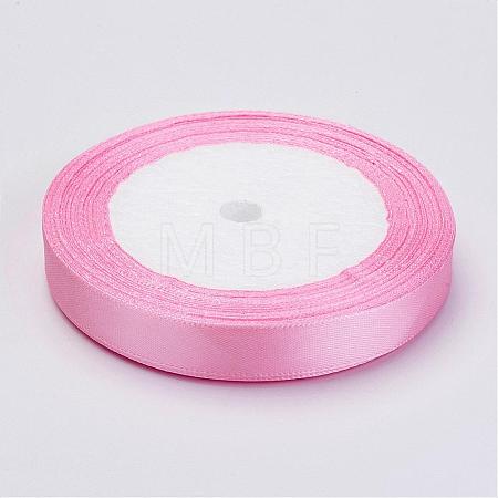 Breast Cancer Pink Awareness Ribbon Making Materials Single Face Satin Ribbon RC12mmY004-1