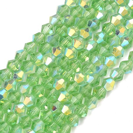 Electroplate Transparent Glass Beads Strands EGLA-K015-18N-1