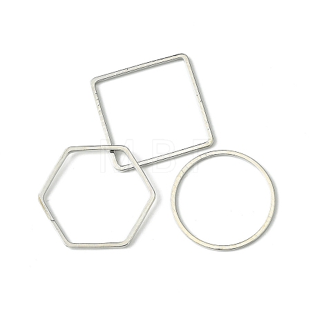 60Pcs 3 Styles Brass Linking Rings KK-YW0002-35-1