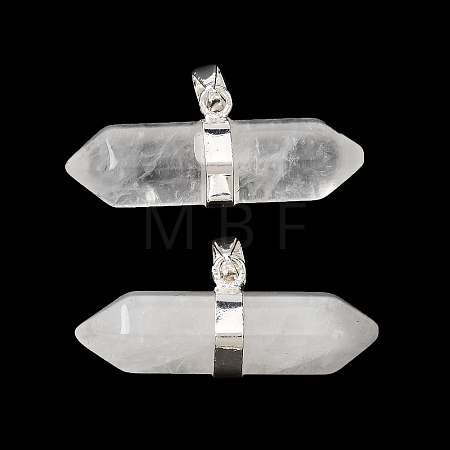 Natural Quartz Crystal Double Terminal Pointed Pendants G-NH0001-15P-05-1