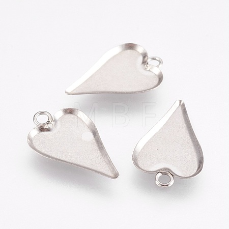Tarnish Resistant 201 Stainless Steel Pendant Cabochon Settings STAS-F167-25P-1