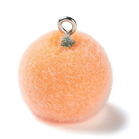 Fruit Theme Flocking Opaque Resin Pendants LS-RESI-D017-04A-P-1