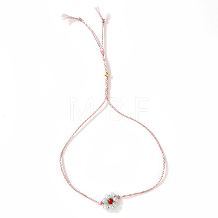 Daisy Charm Glass Seed Bead Slider Bracelets JL6020-5-1