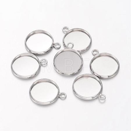 Brass Pendant Cabochon Settings X-KK-B534-D-P-NF-1