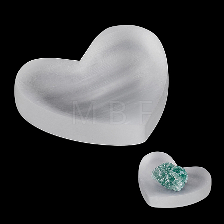 Heart Natural Selenite Decorative Bowls AJEW-WH0460-043A-1