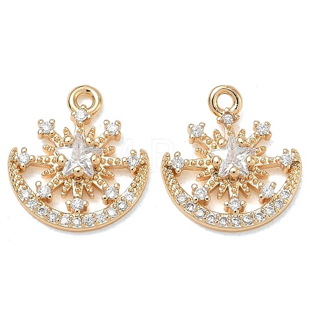 Brass Micro Pave Clear Cubic Zirconia Charms CU-CBAB0CF-15G-1