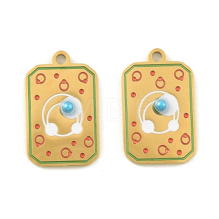 304 Stainless Steel Enamel Pendants STAS-H251-03B-02-1
