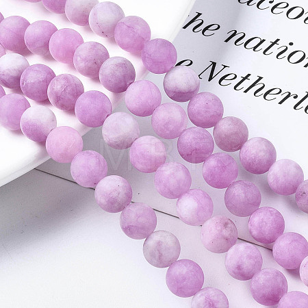 Natural White Jade Bead Strands G-R297-8mm-50-1