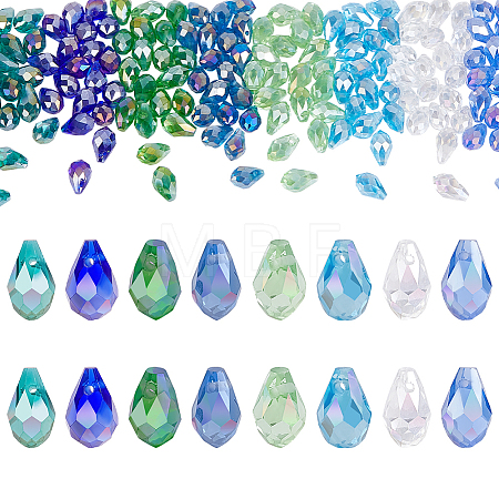 160Pcs 8 Colors Electroplate Glass Beads Strands GLAA-PH0003-31A-1