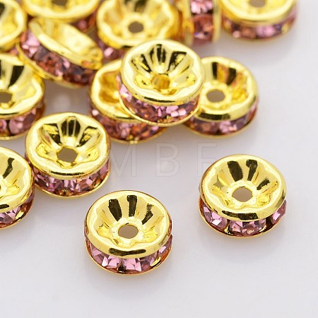 Brass Rhinestone Spacer Beads RB-A014-Z8mm-27G-1