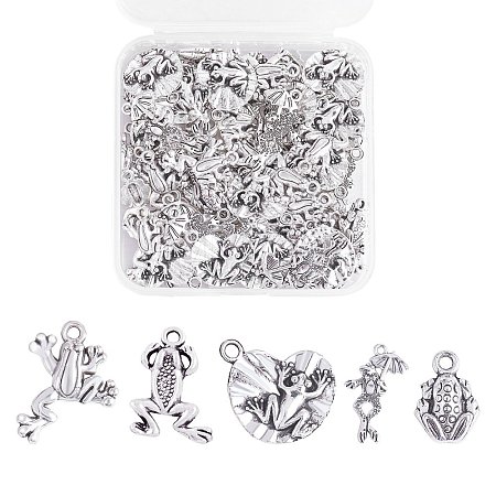 100Pcs 5 Style Tibetan Style Alloy Charms FIND-SZ0002-84-1