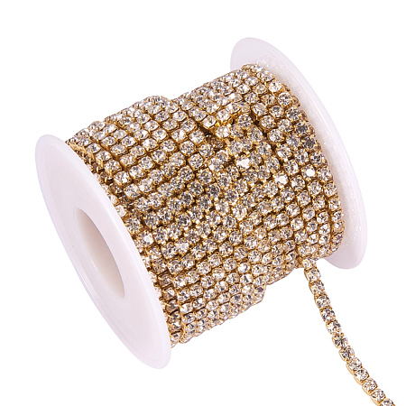Brass Rhinestone Strass Chains CHC-T001-SS14-01C-1