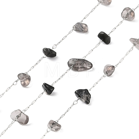 Handmade Natural Smoky Quartz Chip Beads Chain CHS-H028-06A-05-1