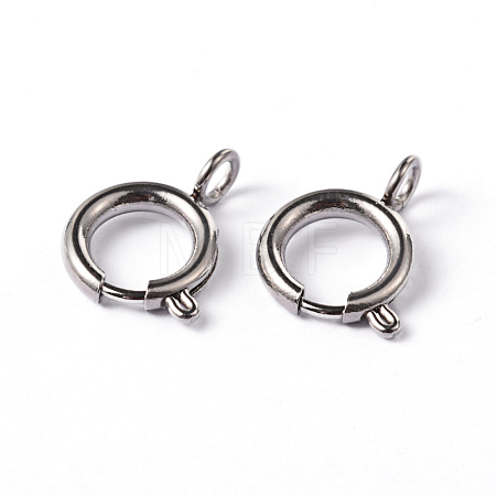 Tarnish Resistant 304 Stainless Steel Smooth Surface Spring Ring Clasps STAS-D149-04-1