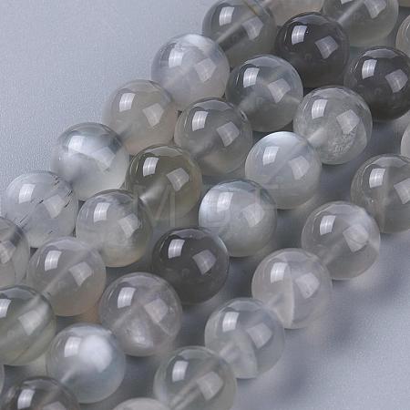 Natural Grey Moonstone Beads Strands G-F632-29-02-1