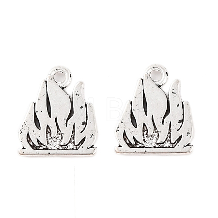 Flame Tibetan Style Alloy Pendants TIBEP-S295-40AS-RS-1