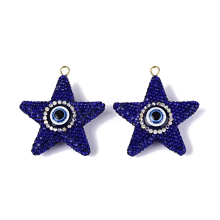 Handmade Polymer Clay & Rhinestone & Resin Big Pendants FIND-Q123-02D-1