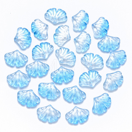 Two Tone Transparent Spray Painted Glass Pendants GLAA-T016-01C-1