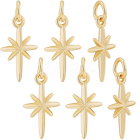 6Pcs Brass Pendants KK-BBC0026-01G-1