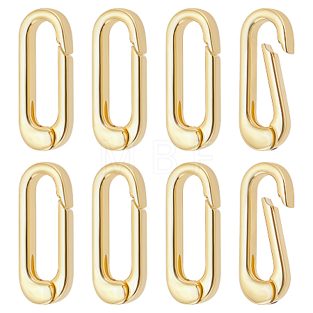 8Pcs Brass Spring Gate Rings KK-BC0015-69G-1