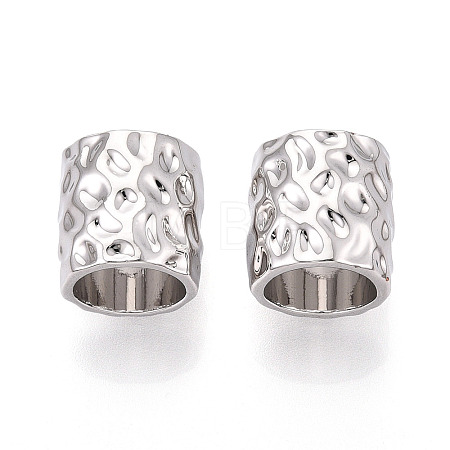 Textured Alloy Large Hole Beads PALLOY-T091-43P-1