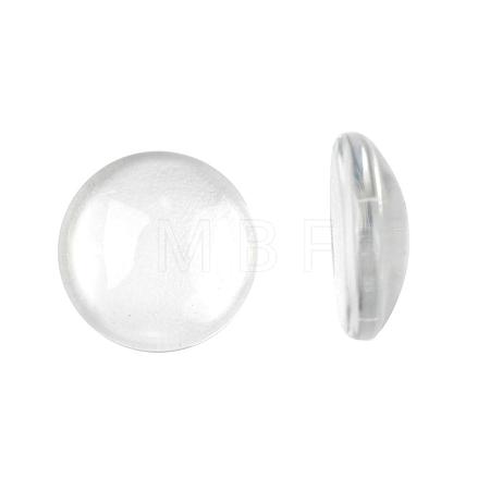 Transparent Glass Cabochons X-GGLA-R026-12mm-1